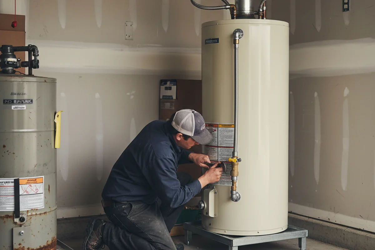 Water heater and shutoff valve replacement in Newtown